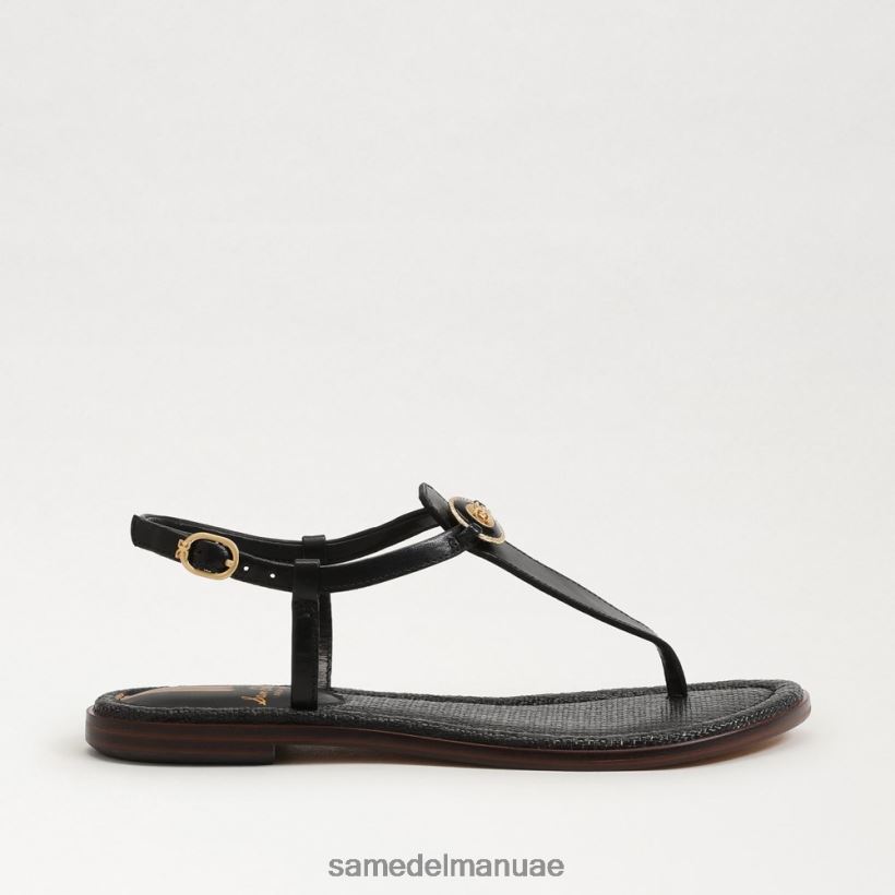 جلد أسود أحذية Sam Edelman نحيف صندل جيجي سيجنيت ثونغ 246L6T557