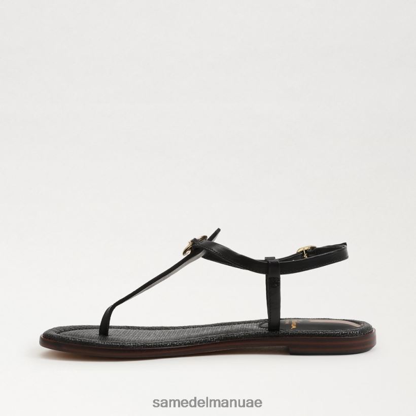 جلد أسود أحذية Sam Edelman نحيف صندل جيجي سيجنيت ثونغ 246L6T557