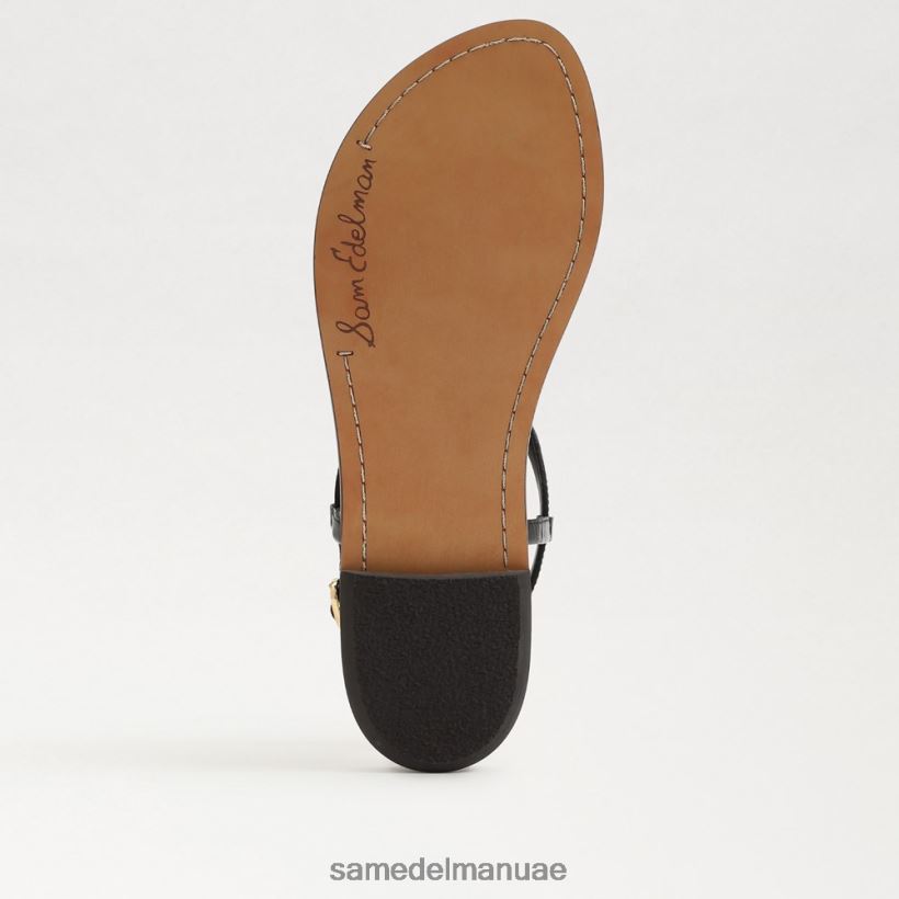 جلد أسود أحذية Sam Edelman نحيف صندل جيجي سيجنيت ثونغ 246L6T557