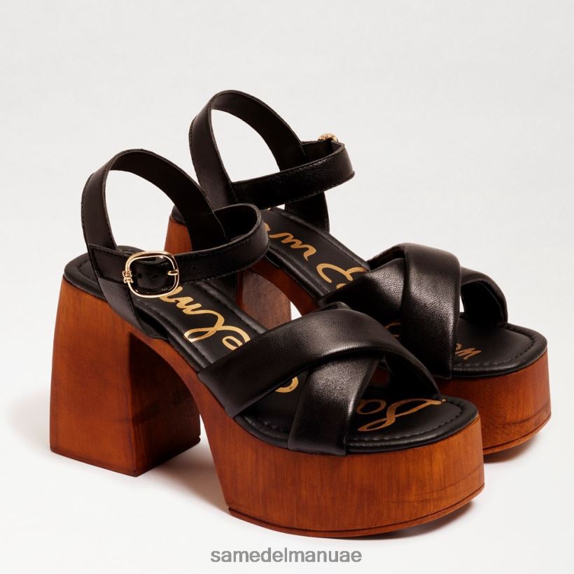 جلد أسود أحذية Sam Edelman نحيف كعب منصة سوزانا 246L6T567