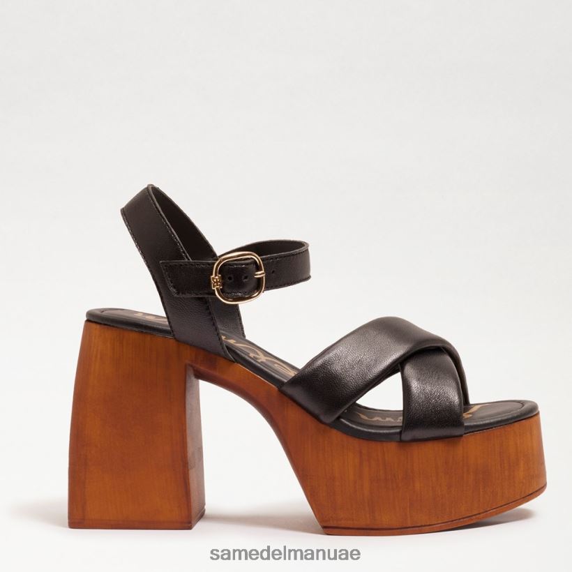 جلد أسود أحذية Sam Edelman نحيف كعب منصة سوزانا 246L6T567