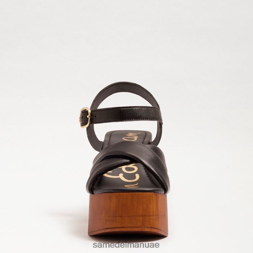 جلد أسود أحذية Sam Edelman نحيف كعب منصة سوزانا 246L6T567