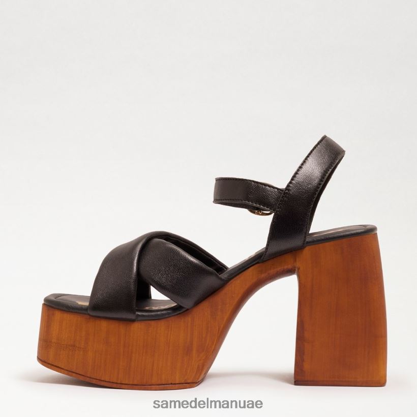 جلد أسود أحذية Sam Edelman نحيف كعب منصة سوزانا 246L6T567