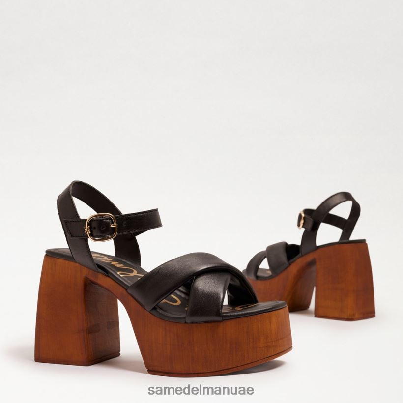 جلد أسود أحذية Sam Edelman نحيف كعب منصة سوزانا 246L6T567