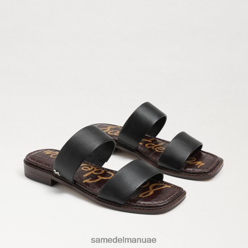 جلد أسود أحذية Sam Edelman نحيف هايدي صندل منزلق 246L6T572