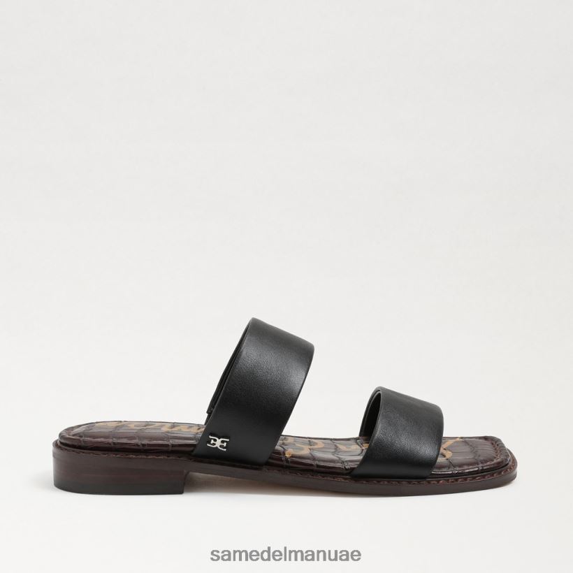 جلد أسود أحذية Sam Edelman نحيف هايدي صندل منزلق 246L6T572