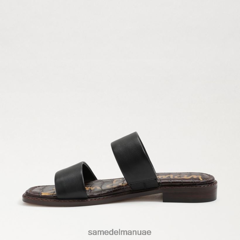 جلد أسود أحذية Sam Edelman نحيف هايدي صندل منزلق 246L6T572