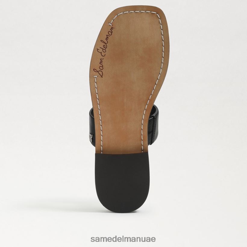 جلد أسود أحذية Sam Edelman نحيف هايدي صندل منزلق 246L6T572