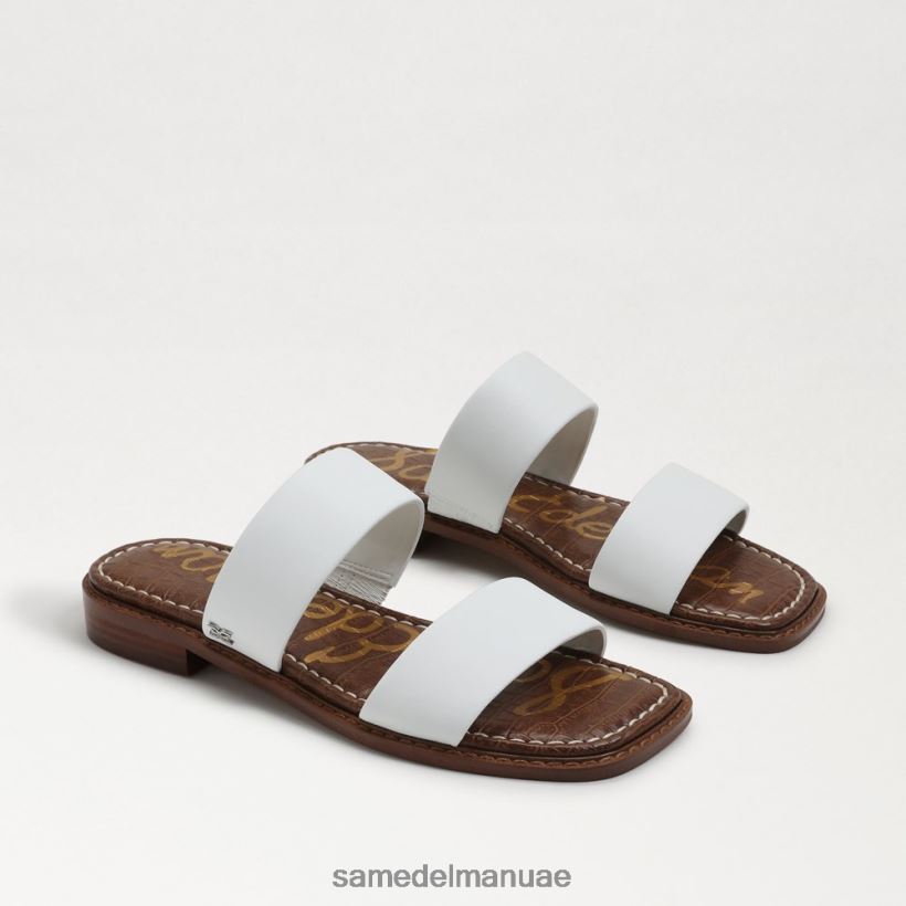 جلد أبيض أحذية Sam Edelman نحيف هايدي صندل منزلق 246L6T573