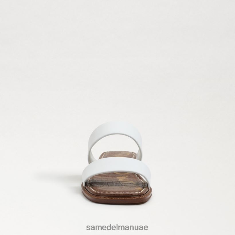 جلد أبيض أحذية Sam Edelman نحيف هايدي صندل منزلق 246L6T573