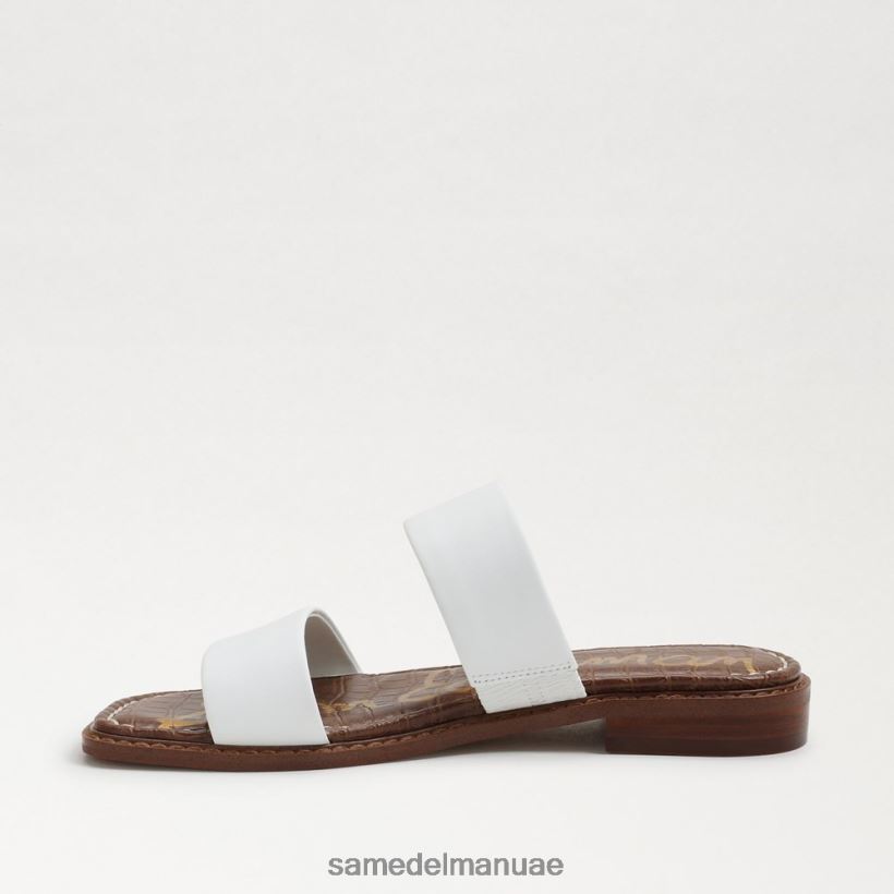 جلد أبيض أحذية Sam Edelman نحيف هايدي صندل منزلق 246L6T573