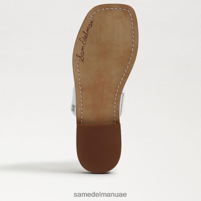 جلد أبيض أحذية Sam Edelman نحيف هايدي صندل منزلق 246L6T573