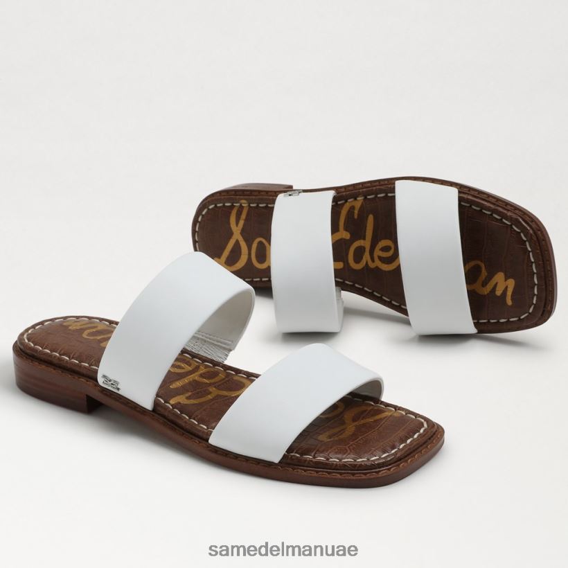 جلد أبيض أحذية Sam Edelman نحيف هايدي صندل منزلق 246L6T573
