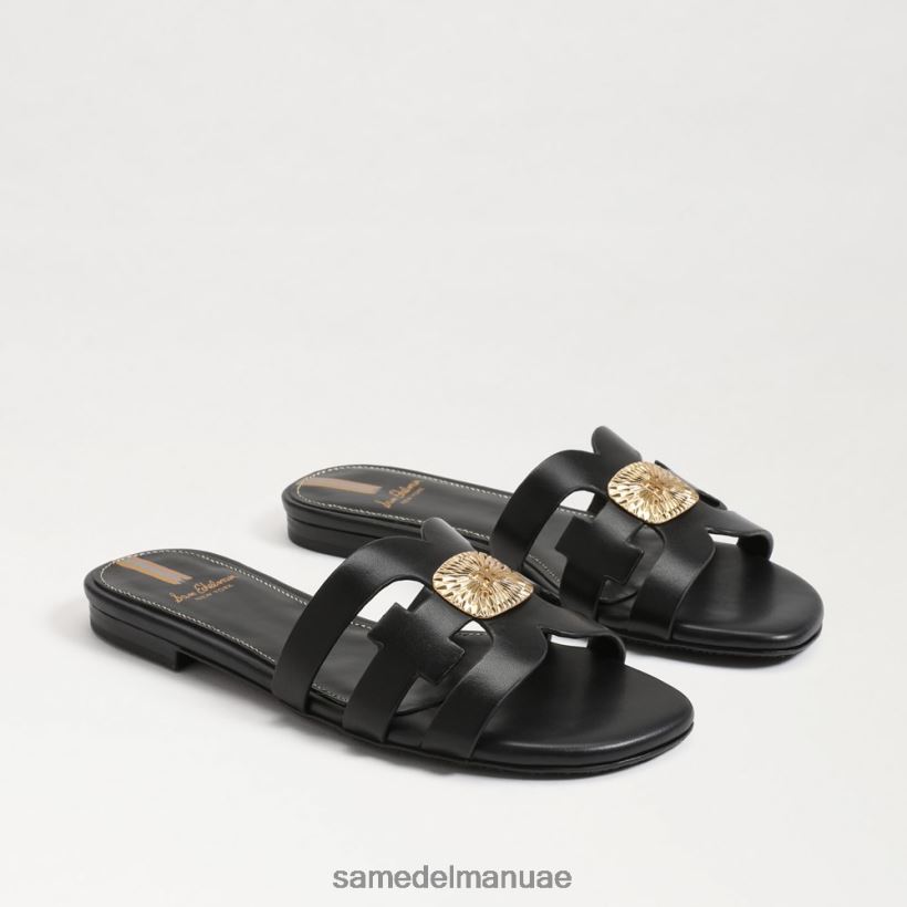 جلد أسود أحذية Sam Edelman نحيف صندل منزلق مشع 246L6T575