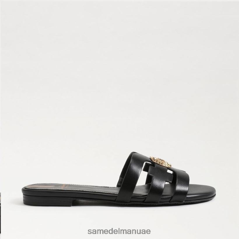 جلد أسود أحذية Sam Edelman نحيف صندل منزلق مشع 246L6T575