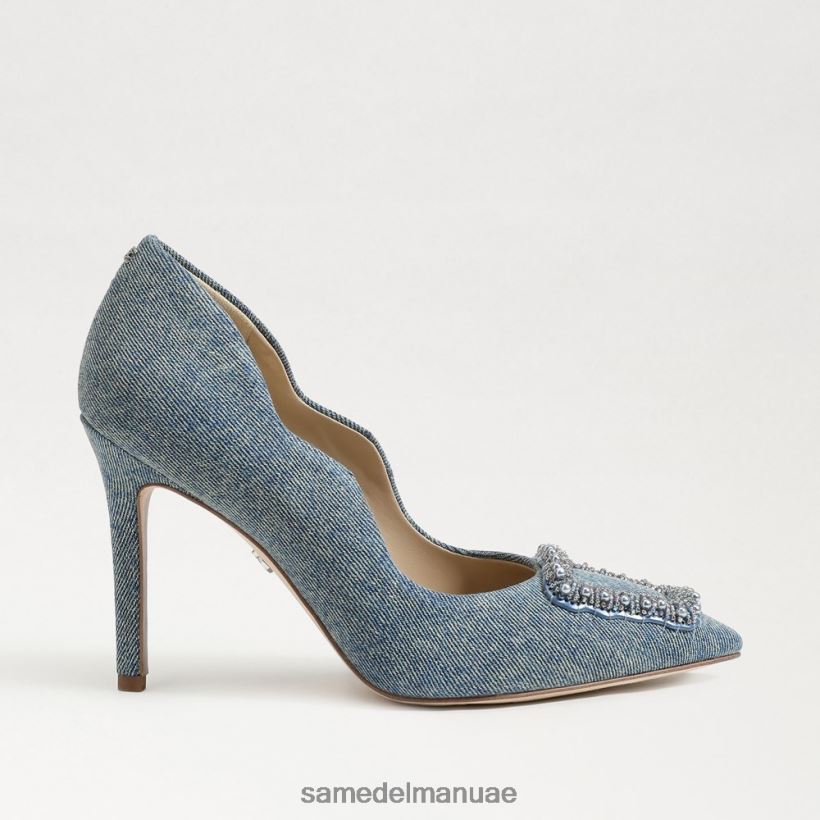 غسلها باللون الأزرق الجديد أحذية Sam Edelman نحيف هارييت مطرز بكعب مدبب عند الأصابع 246L6T583