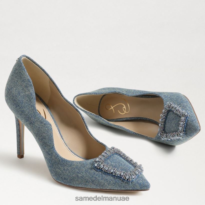 غسلها باللون الأزرق الجديد أحذية Sam Edelman نحيف هارييت مطرز بكعب مدبب عند الأصابع 246L6T583