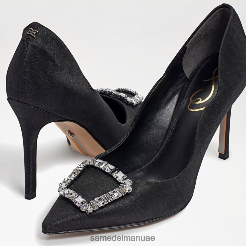 الحرير الأسود أحذية Sam Edelman نحيف كعب هارييت مدبب عند أصابع القدم 246L6T592