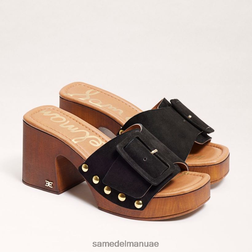 جلد الغزال الأسود أحذية Sam Edelman نحيف صندل منصة مارسيا 246L6T60
