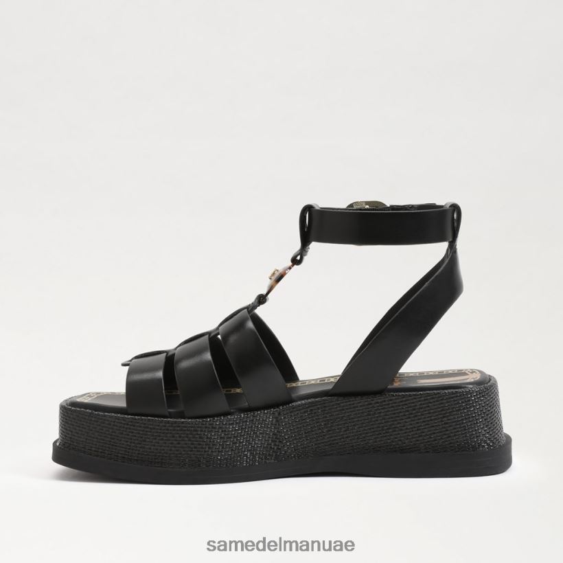 جلد أسود أحذية Sam Edelman نحيف صندل نعيمة المصارع 246L6T602