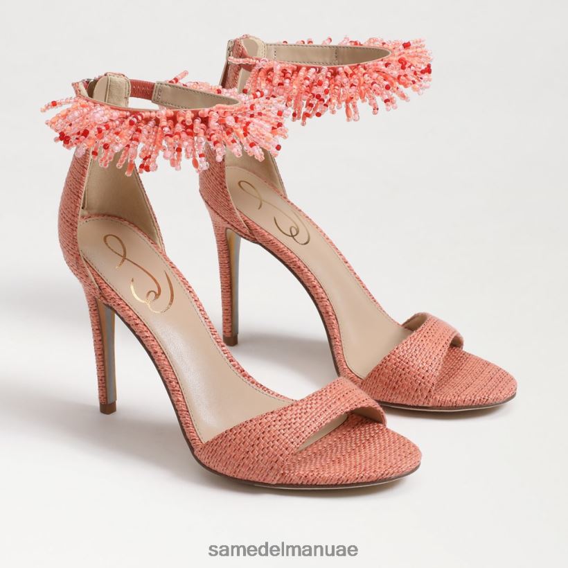 الجص الوردي أحذية Sam Edelman نحيف جيلي مطرز كعب حزام الكاحل 246L6T605