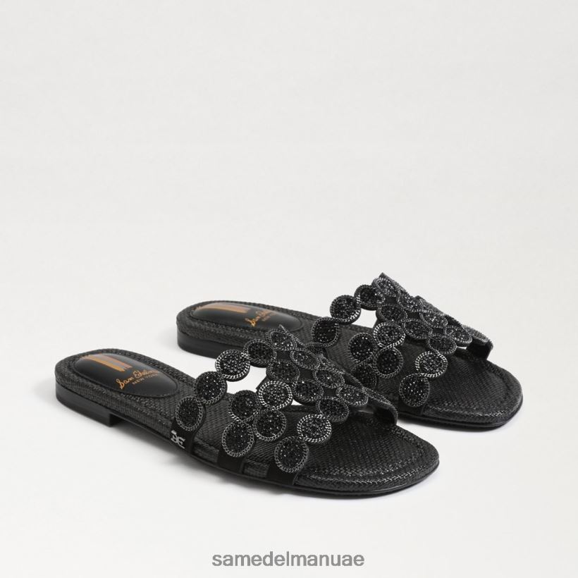جلد الغزال الأسود أحذية Sam Edelman نحيف صندل منزلق من باي ماركي 246L6T606