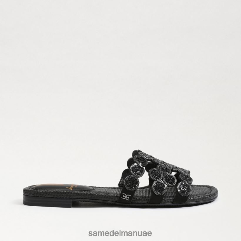 جلد الغزال الأسود أحذية Sam Edelman نحيف صندل منزلق من باي ماركي 246L6T606