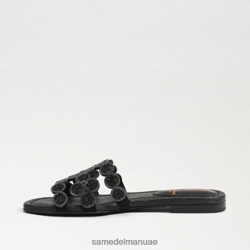 جلد الغزال الأسود أحذية Sam Edelman نحيف صندل منزلق من باي ماركي 246L6T606