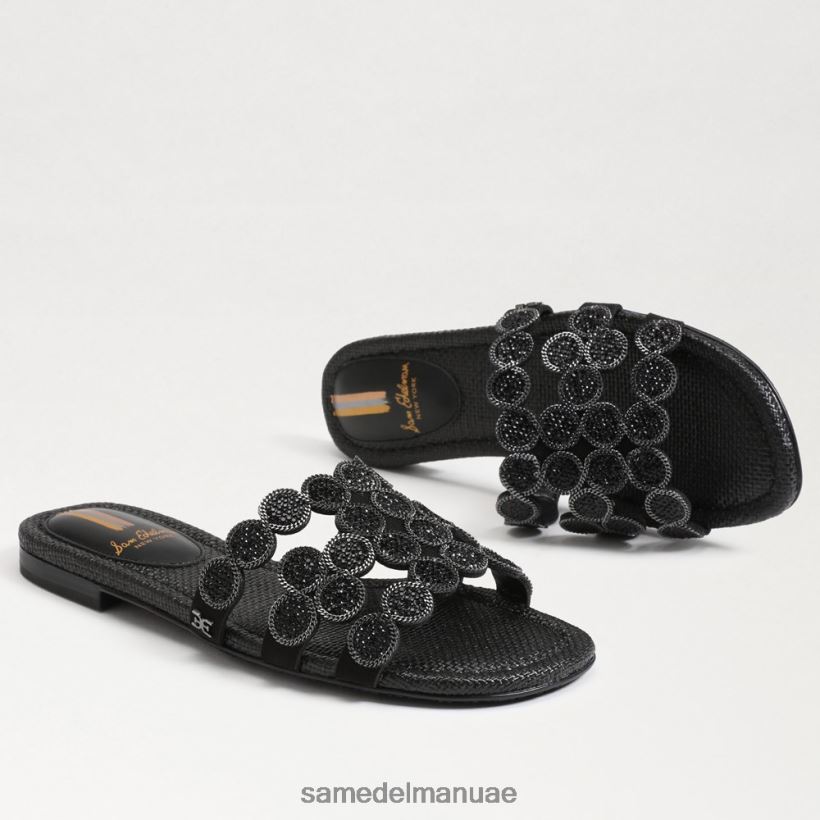 جلد الغزال الأسود أحذية Sam Edelman نحيف صندل منزلق من باي ماركي 246L6T606
