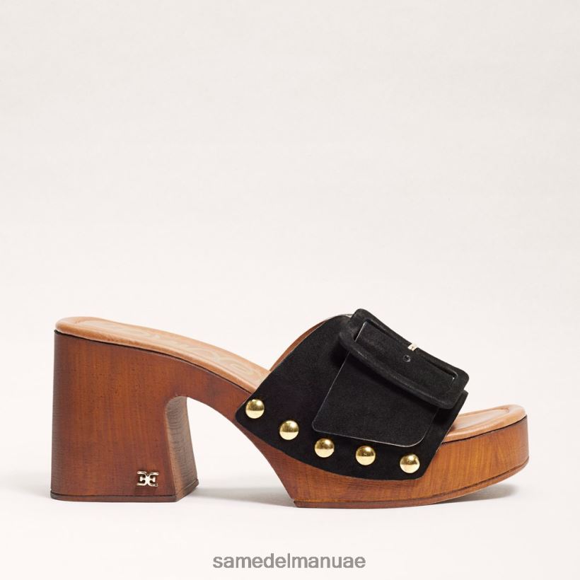 جلد الغزال الأسود أحذية Sam Edelman نحيف صندل منصة مارسيا 246L6T60