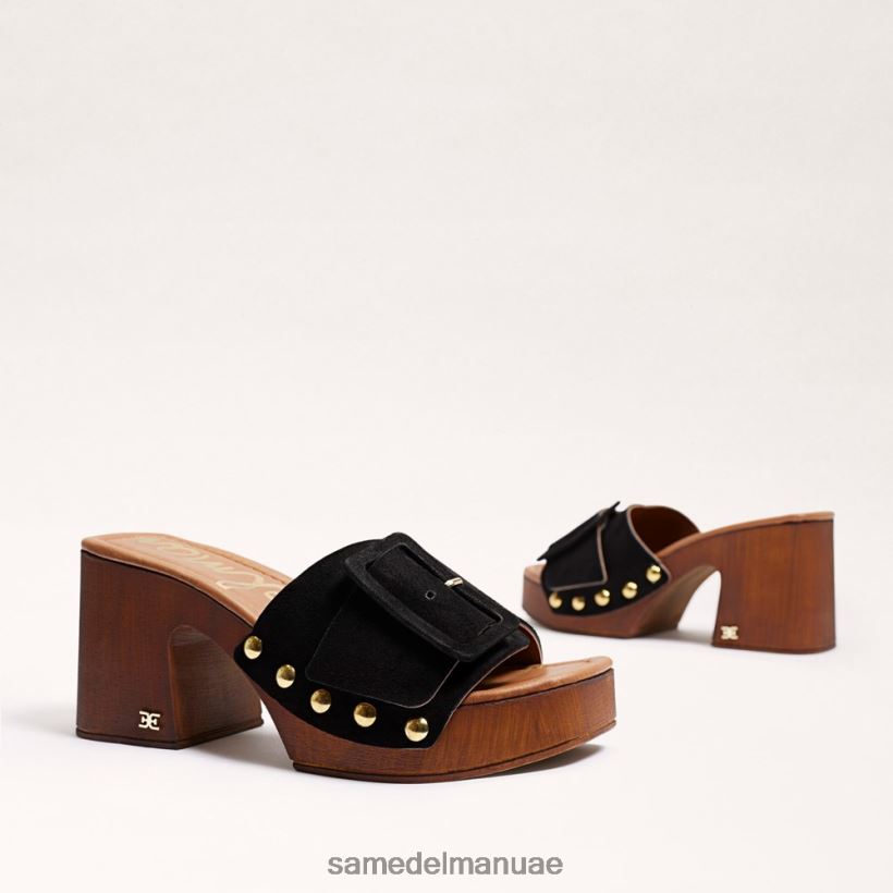 جلد الغزال الأسود أحذية Sam Edelman نحيف صندل منصة مارسيا 246L6T60
