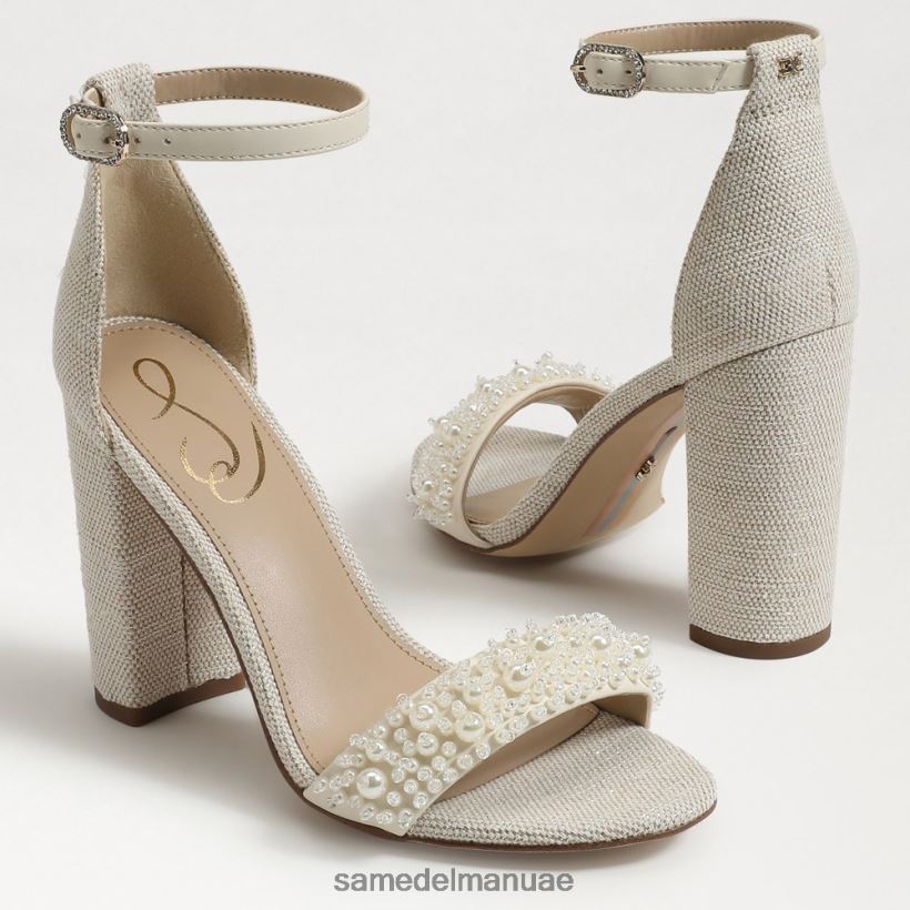 العاج الحديث أحذية Sam Edelman نحيف صندل بكعب عريض من يارو بيرلا 246L6T618