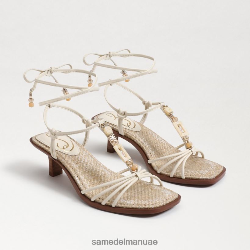العاج الحديث أحذية Sam Edelman نحيف صندل بكعب قطة بأشرطة من داسي 246L6T621