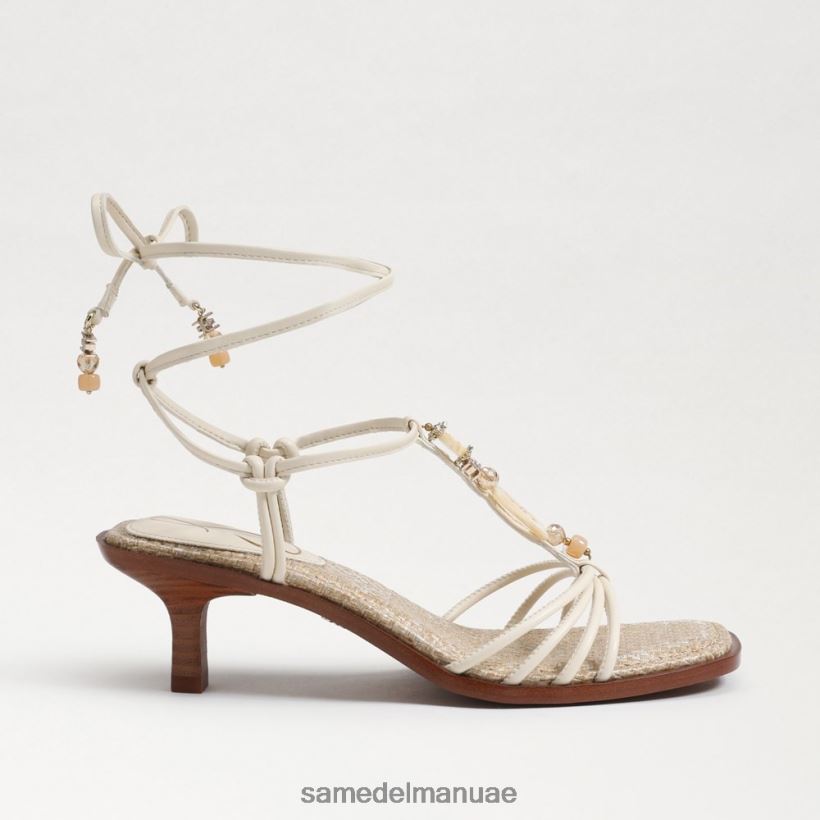 العاج الحديث أحذية Sam Edelman نحيف صندل بكعب قطة بأشرطة من داسي 246L6T621