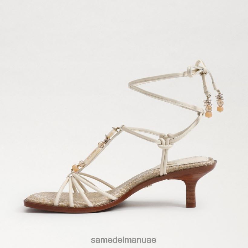 العاج الحديث أحذية Sam Edelman نحيف صندل بكعب قطة بأشرطة من داسي 246L6T621