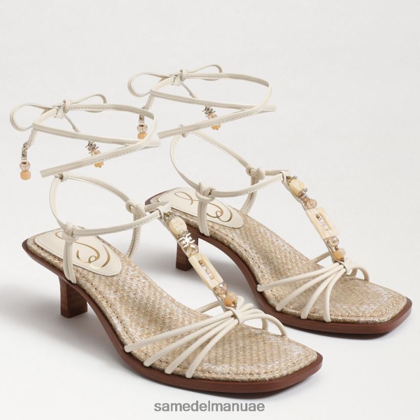 العاج الحديث أحذية Sam Edelman نحيف صندل بكعب قطة بأشرطة من داسي 246L6T621
