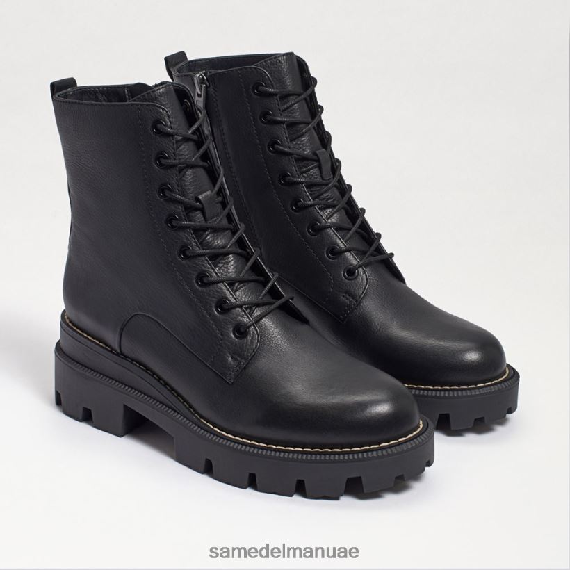 جلد أسود أحذية Sam Edelman نحيف التمهيد القتالي لمنصة غاريت 246L6T626