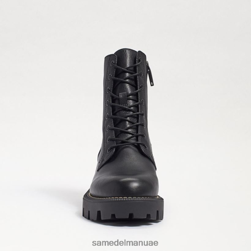 جلد أسود أحذية Sam Edelman نحيف التمهيد القتالي لمنصة غاريت 246L6T626