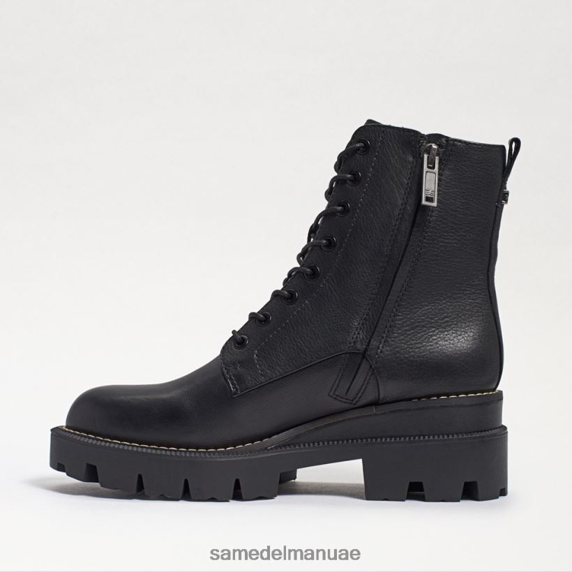 جلد أسود أحذية Sam Edelman نحيف التمهيد القتالي لمنصة غاريت 246L6T626