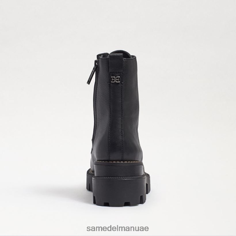جلد أسود أحذية Sam Edelman نحيف التمهيد القتالي لمنصة غاريت 246L6T626