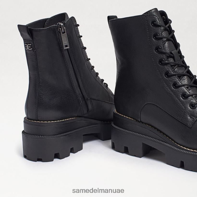جلد أسود أحذية Sam Edelman نحيف التمهيد القتالي لمنصة غاريت 246L6T626