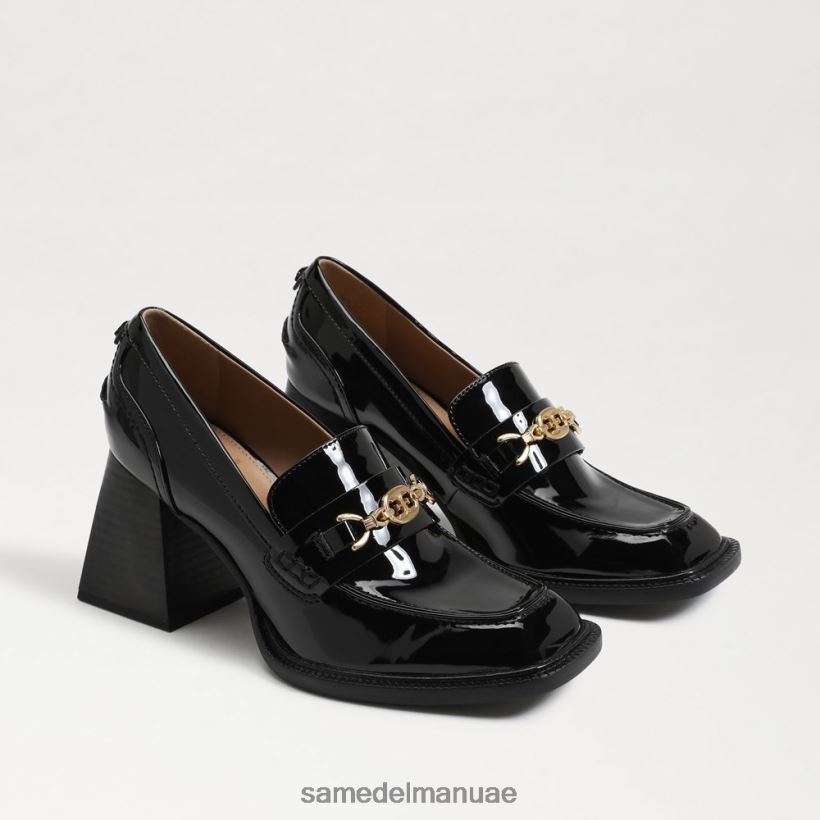 أسود براءة اختراع أحذية Sam Edelman نحيف حذاء بدون كعب بكعب عريض من كوينسي 246L6T631