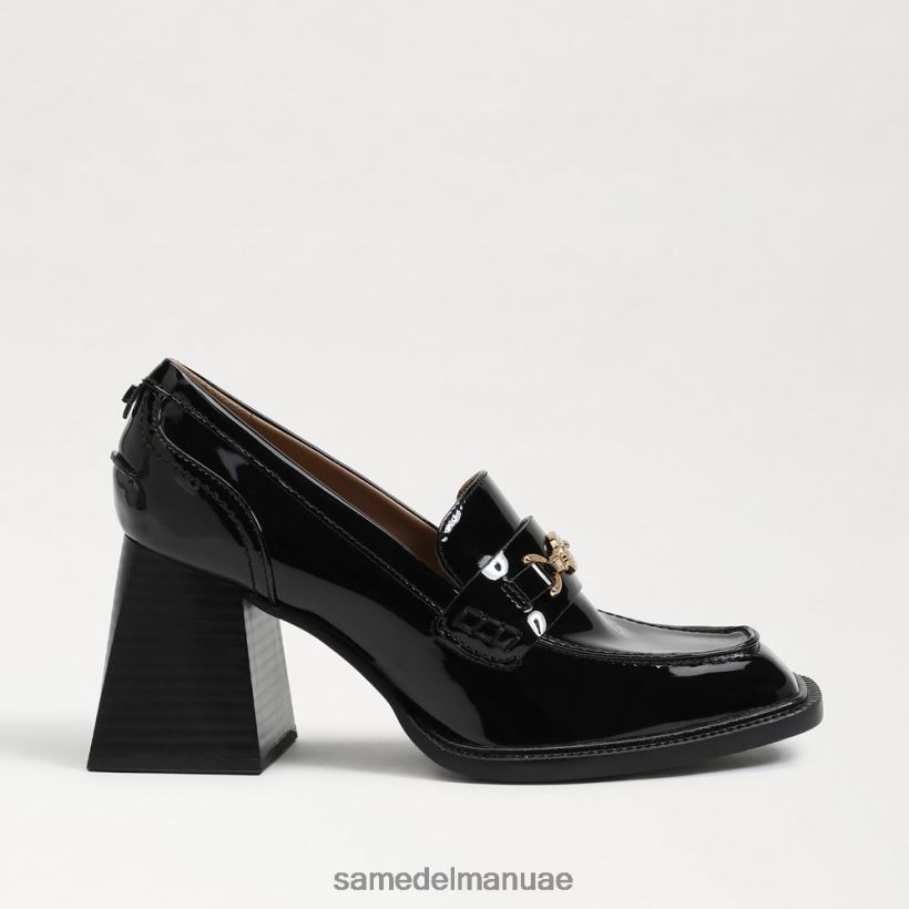 أسود براءة اختراع أحذية Sam Edelman نحيف حذاء بدون كعب بكعب عريض من كوينسي 246L6T631