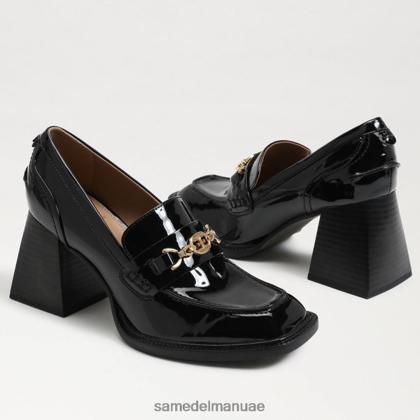 أسود براءة اختراع أحذية Sam Edelman نحيف حذاء بدون كعب بكعب عريض من كوينسي 246L6T631