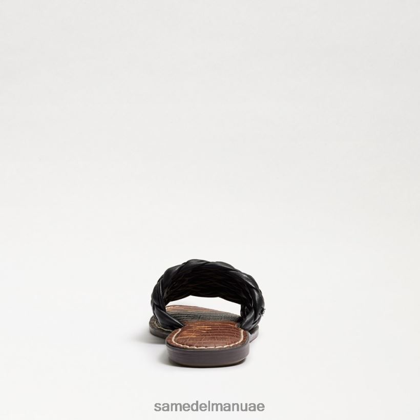 جلد أسود أحذية Sam Edelman نحيف صندل منزلق منسوج من غريفين 246L6T632