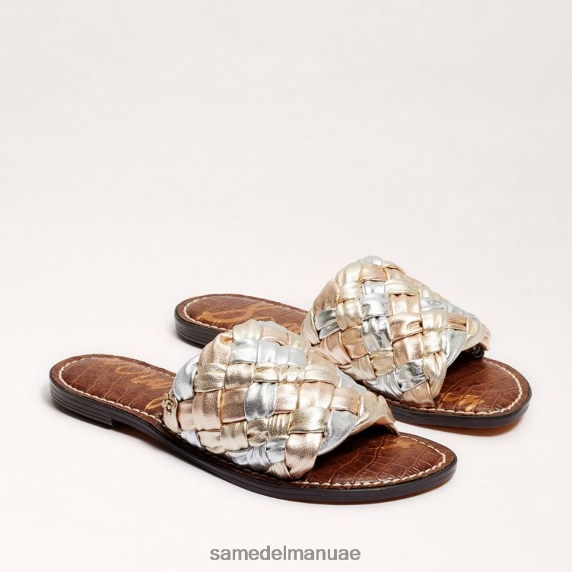 أوراق الذهب/الفضة الناعمة/الورد أحذية Sam Edelman نحيف صندل منزلق منسوج من غريفين 246L6T637