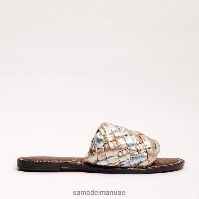 أوراق الذهب/الفضة الناعمة/الورد أحذية Sam Edelman نحيف صندل منزلق منسوج من غريفين 246L6T637