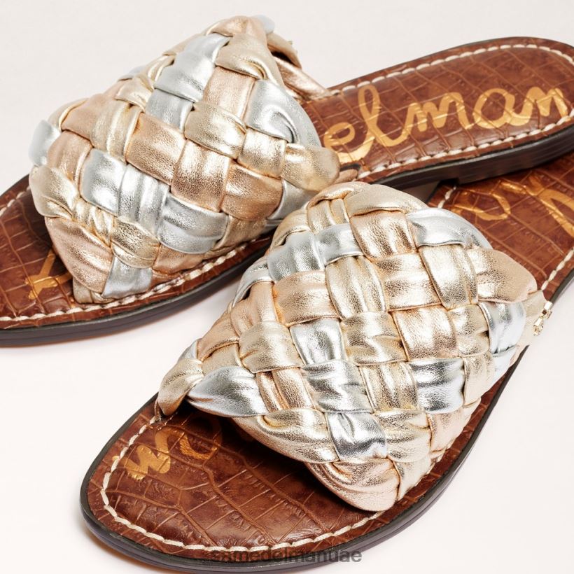 أوراق الذهب/الفضة الناعمة/الورد أحذية Sam Edelman نحيف صندل منزلق منسوج من غريفين 246L6T637