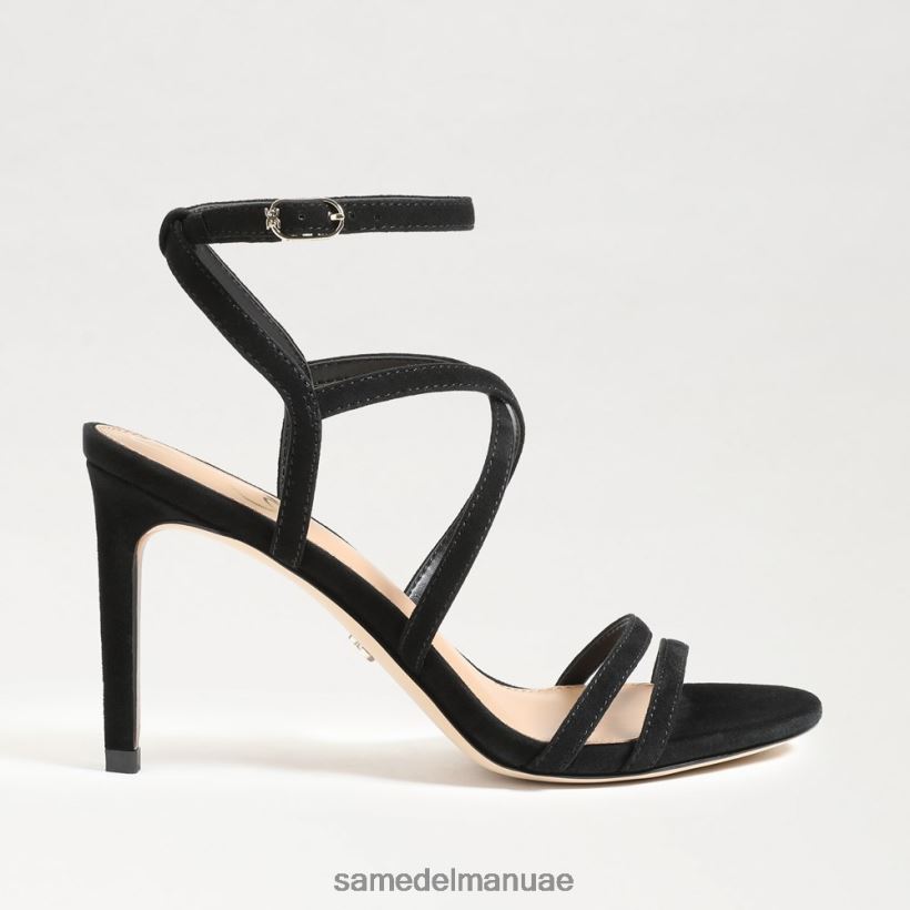 جلد الغزال الأسود أحذية Sam Edelman نحيف كعب ديلاني بأحزمة 246L6T650