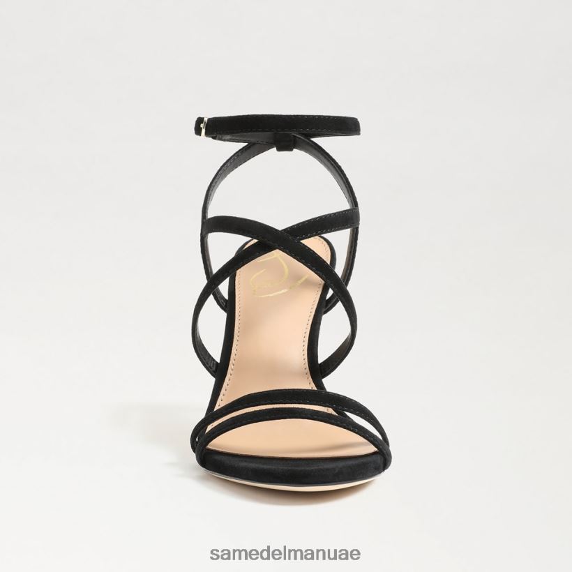 جلد الغزال الأسود أحذية Sam Edelman نحيف كعب ديلاني بأحزمة 246L6T650